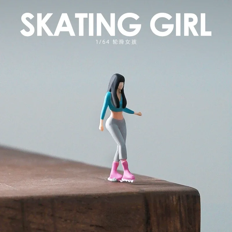 

Diorama 1/64 Scale Figurines Model Roller Skating Girl Collection Miniature Hand-painted SCJ