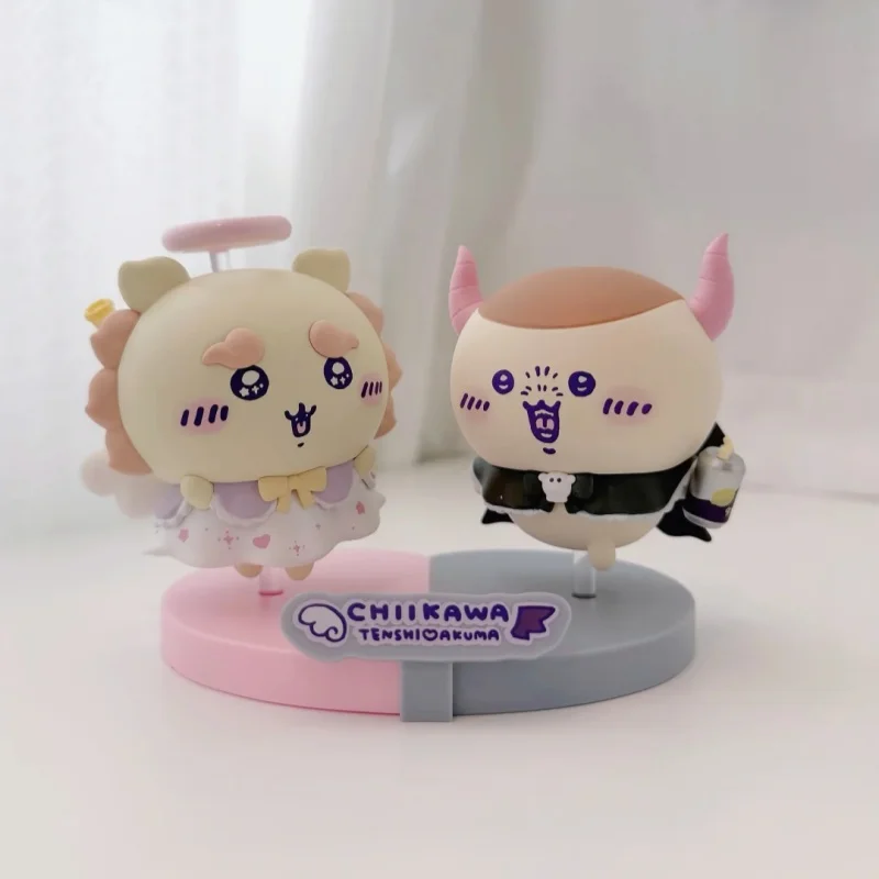 Фото В наличии: Фигурка Chiikawa Usagi Momonga Shisa Angel Devil Series, коллекционная игрушка-сюрприз, милая кукла, настольное украшение, модный подарок для девочек №2