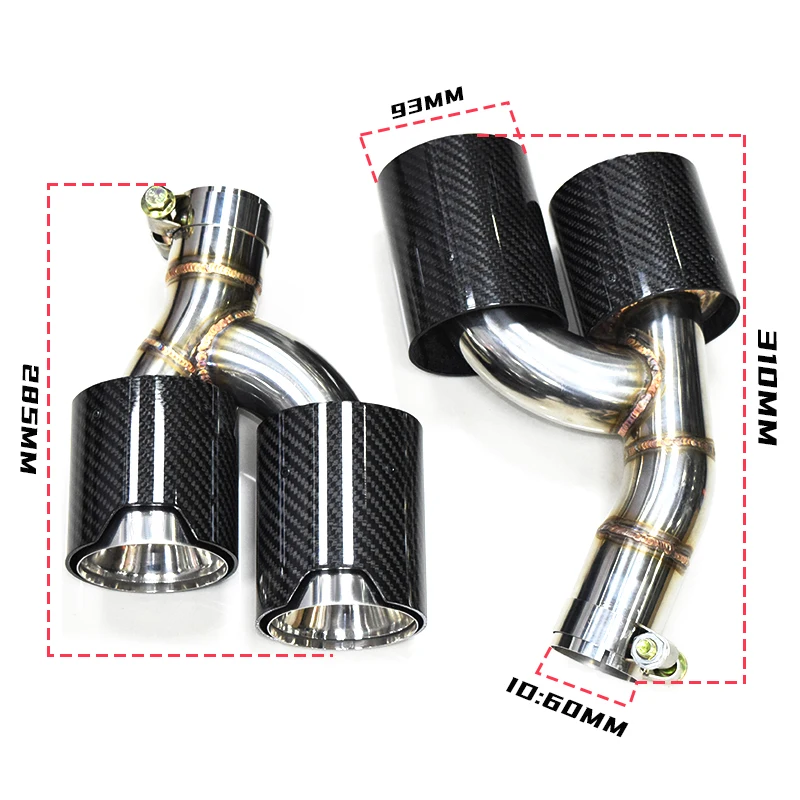 Автомобильный наконечник выхлопной трубы Quad 304 из нержавеющей стали для BMW G22 G23 G26