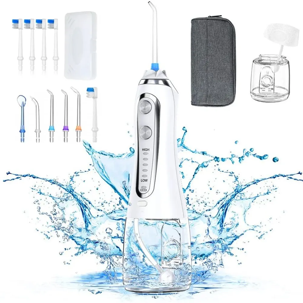 Oral Irrigator Portable IPX7 Waterproof Dental Water Flosser Jet USB Cordless Irrigator Dental Water Floss Tips Teeth Cleaner