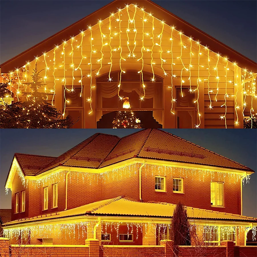 

4-30M Width LED Curtain Icicle String Light Outdoor Christmas Fairy Light Garland Home Wedding Party Garden Decoration Light
