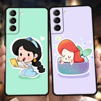 cartoon princess case for samsung galaxy s22 s20 s21 fe ultra s10 s9 m22 m32 note 20 ultra 10 plus 5g silicone phone cover coque