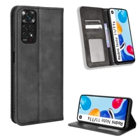 suitable for redmi note11s rmx3491 anti drop magnetic card mobile phone case clamshell leather retro luxury wallet case
