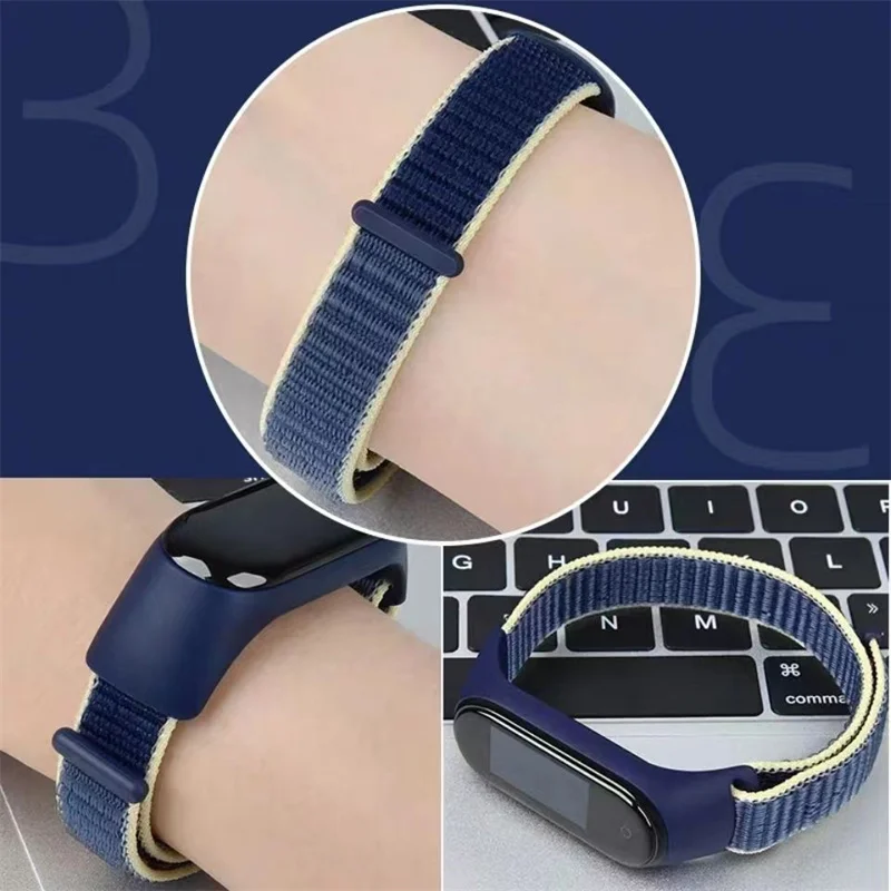 Nylon Strap For xiaomi mi band 6 7 Bracelet watchband pulsera correa Strap Miband Bracelet Wristband Sport loop Mi band 7 5 4 3