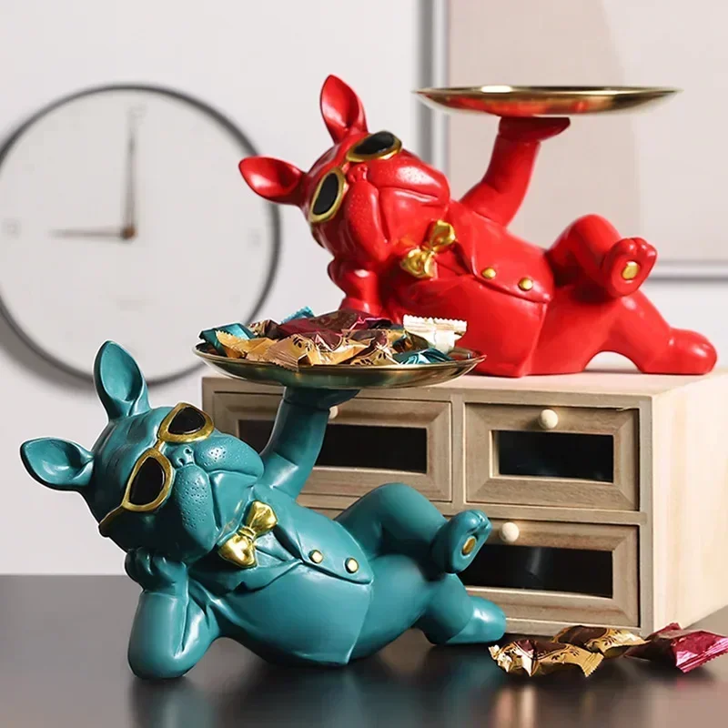 Креативная фигурка бульдога для солнцезащитных очков поднос украшение хранения