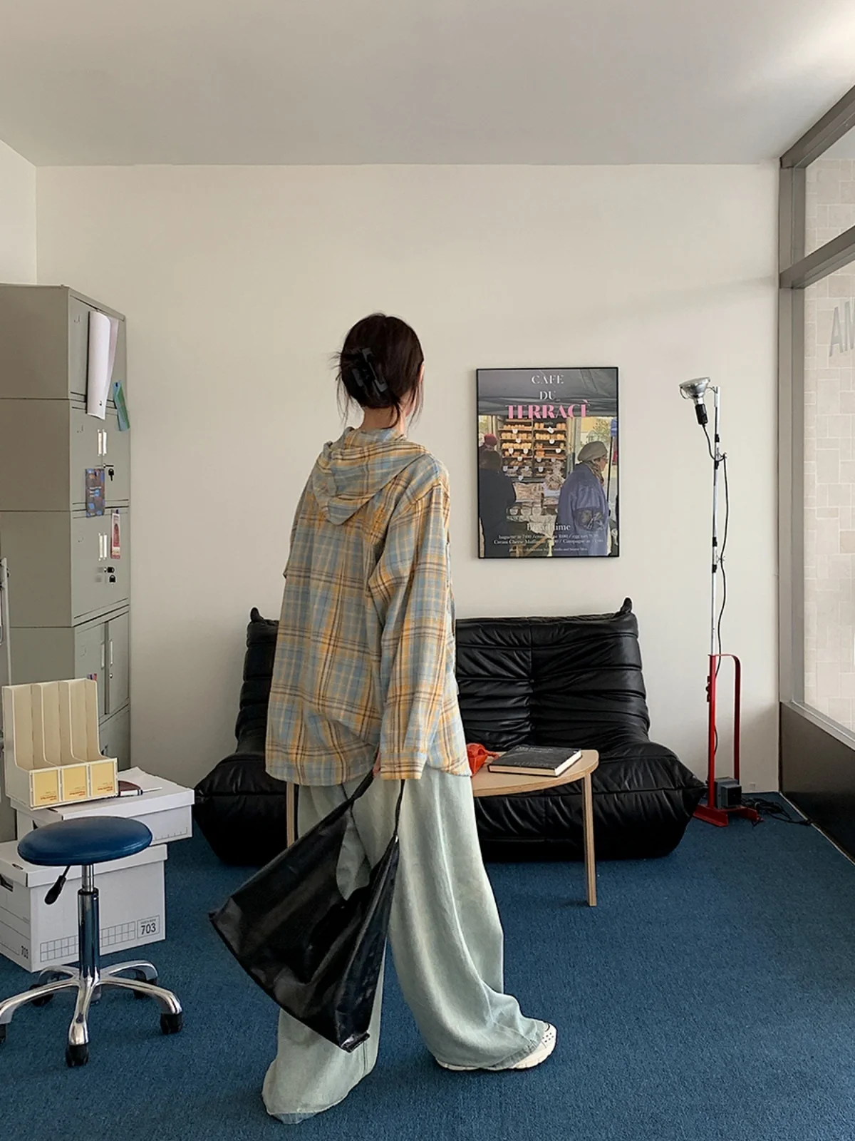 Vs What американские винтажные клетчатые рубашки с капюшоном и длинными рукавами