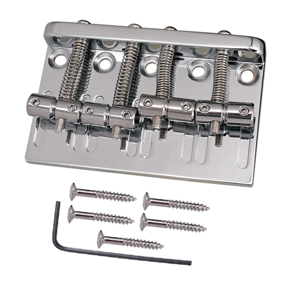 

Top Load 4 String Electric Bass Bridge Fixed Bridge Saddle 57MM 79.5x49.5MM Electric Guitar Accessory Chrome And Black