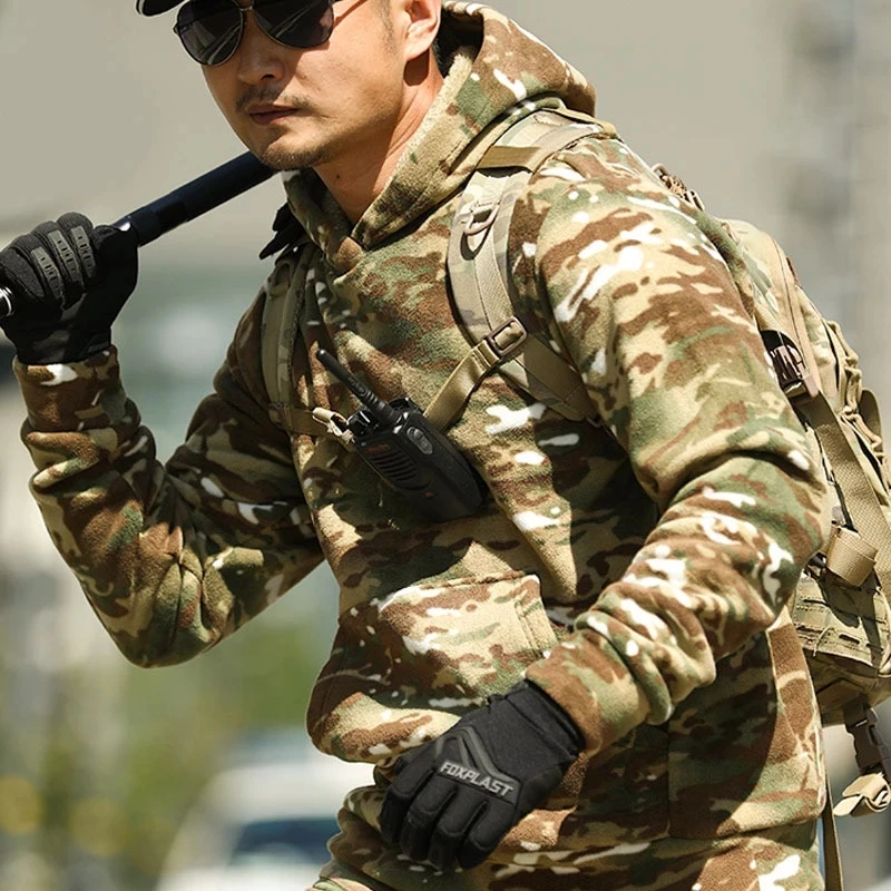 Mege тактическая флисовая толстовка камуфляжная военная одежда для охоты зимняя