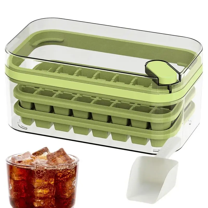 

Лотки для льда для морозильной камеры 64 шт. лоток для льда с крышками квадратные легко снимаемые гибкие кубические лотки с защитой от пролива Съемная крышка для