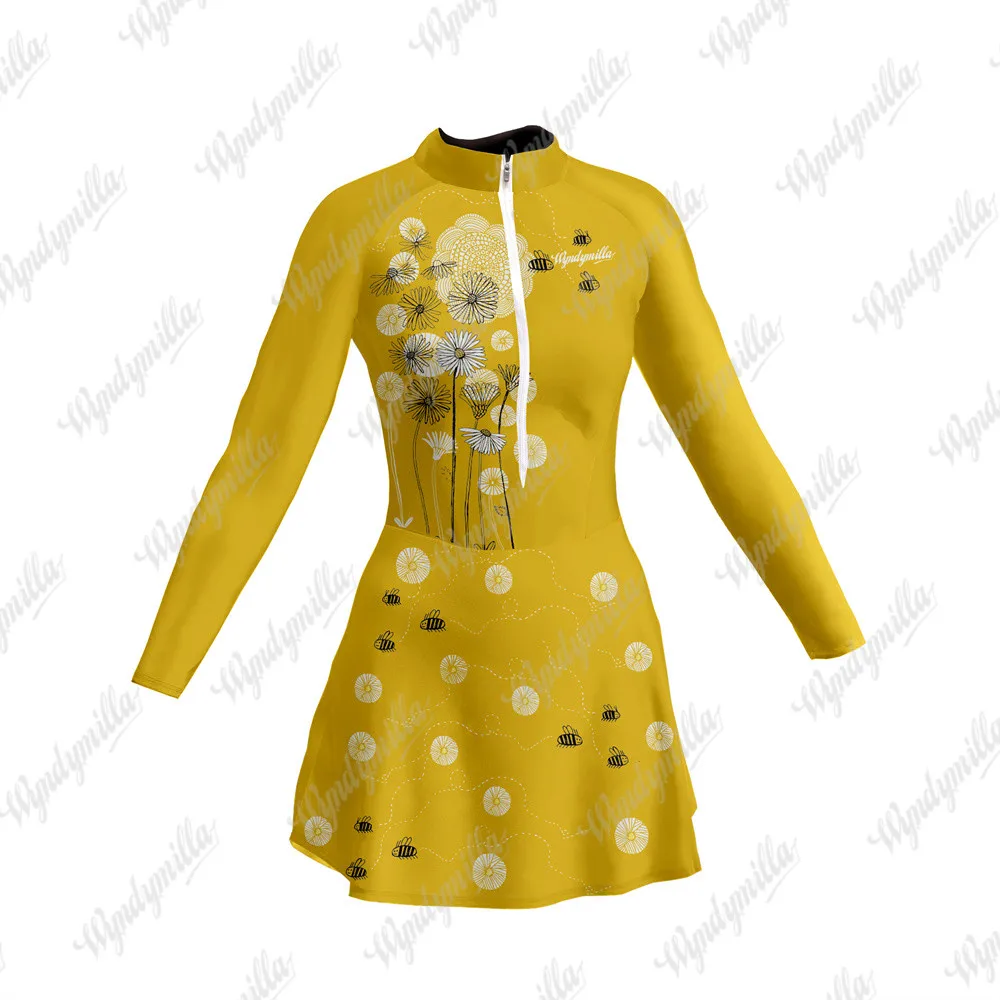 

Wyndymilla Cycling Skirt Saia Feminino Saia Triathlon Cycling Jersey Skirt Dress Skinsuit Maillot Longsleeve Ciclismo Vestidinho