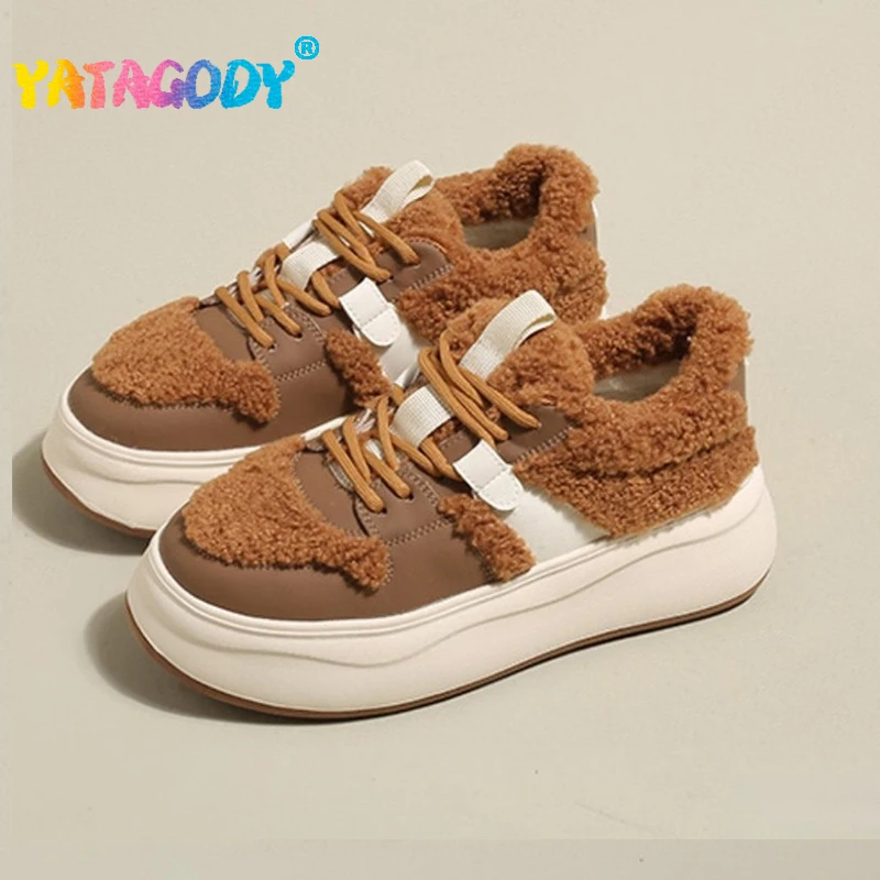 

Женские зимние кроссовки YATAGODY, повседневная обувь из натуральной кожи, размер 35-40