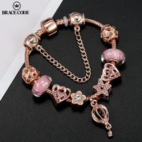 brace code rose gold forever love charm bracelet bangle fitted brand bracelet women and men christmas jewelry gift consignment