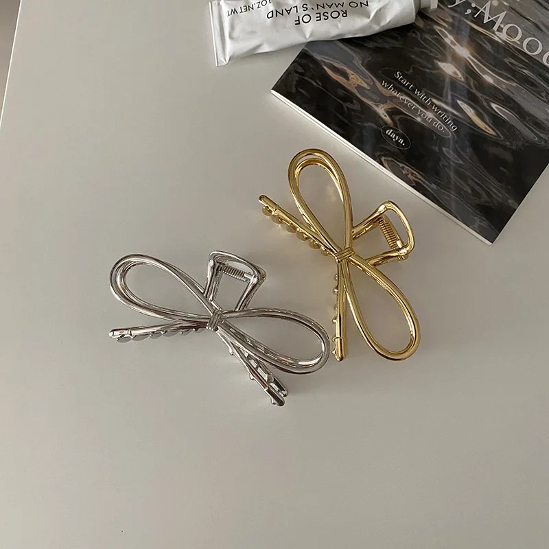 Металлические заколки для волос с холодным ветром женщин простой ажурный зажим в