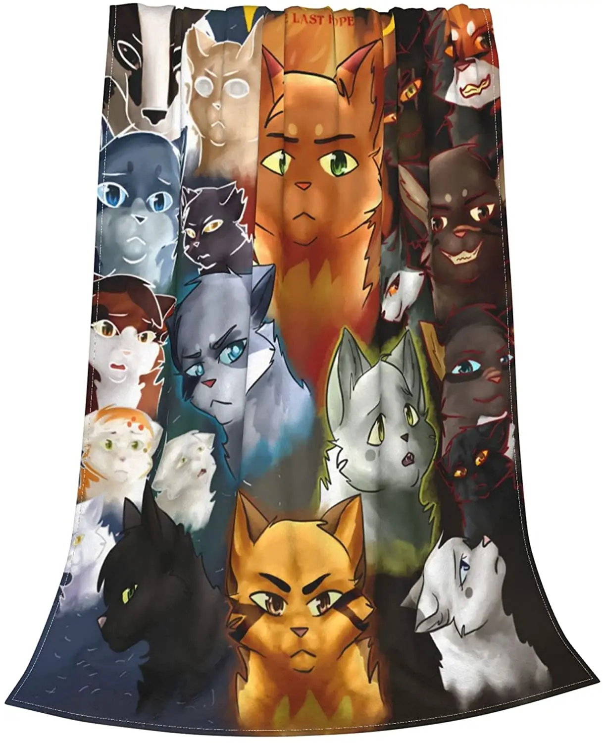 

Warriors Cats Blanket Novelty Soft Lightweight Plush Blankets Applicable All Season for Youth