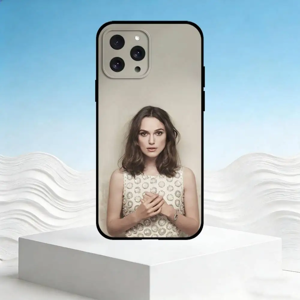 Фото Чехол для телефона K-Keira Knightley для iPhone 17, 16, 15, 14, 13, 12, 11 Plus, Pro Max, SE4, мягкий силиконовый черный чехол №4