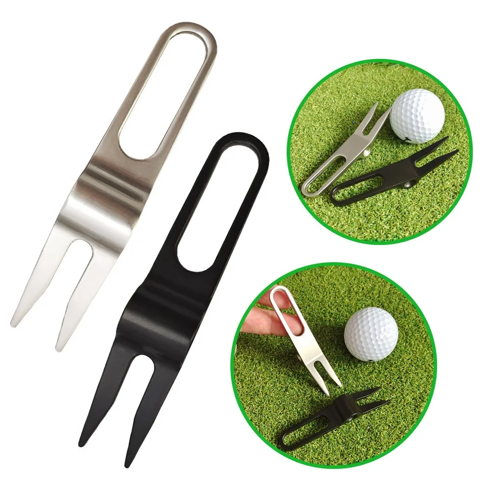 

Zinc Alloy Golf Divot Repair Tool Portable Groove Clean Lawn Maintenance Golf Green Fork Sturdy Anti-scratch Golf Repair
