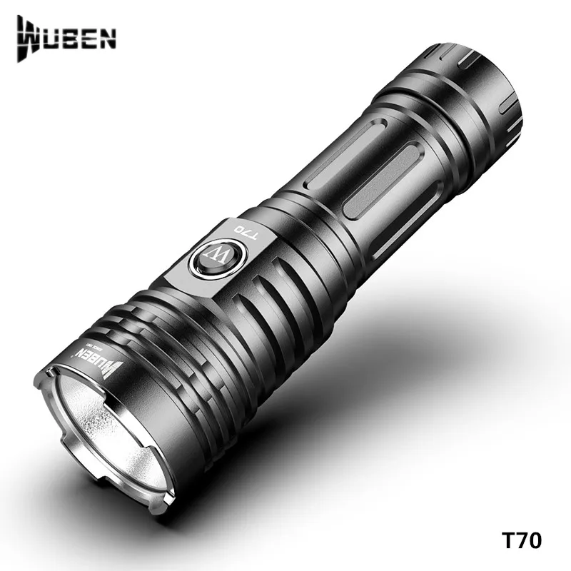 Высокомощный перезаряжаемый фонарик Wuben T70 модель XHP70.2 светодиодный Тип C USB