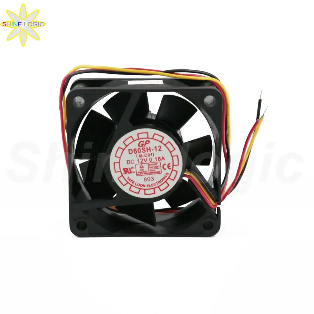 

1Pcs Brand New For YATE LOON D60SH-12 12V DC 0.18A 60*60*25MM 6025 3Pin Server Cooling Fan Ups Electric Cabinet Cooling Fan