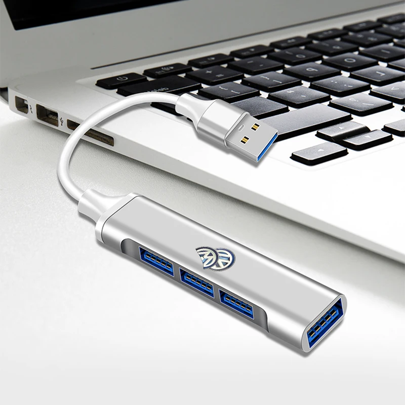 Фото Горячая новинка 2026: 4-портовый USB-хаб высокоскоростной Type-C, мультиразветвитель-адаптер для Volkswagen VW Golf 4 7 MK3 4 7 Touran Polo №1