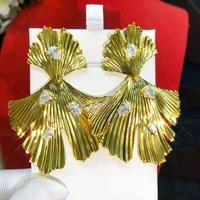 missvikki new diy charm earrings for women bridal wedding girl daily surper jewelry high quality scalloped ginkgo biloba