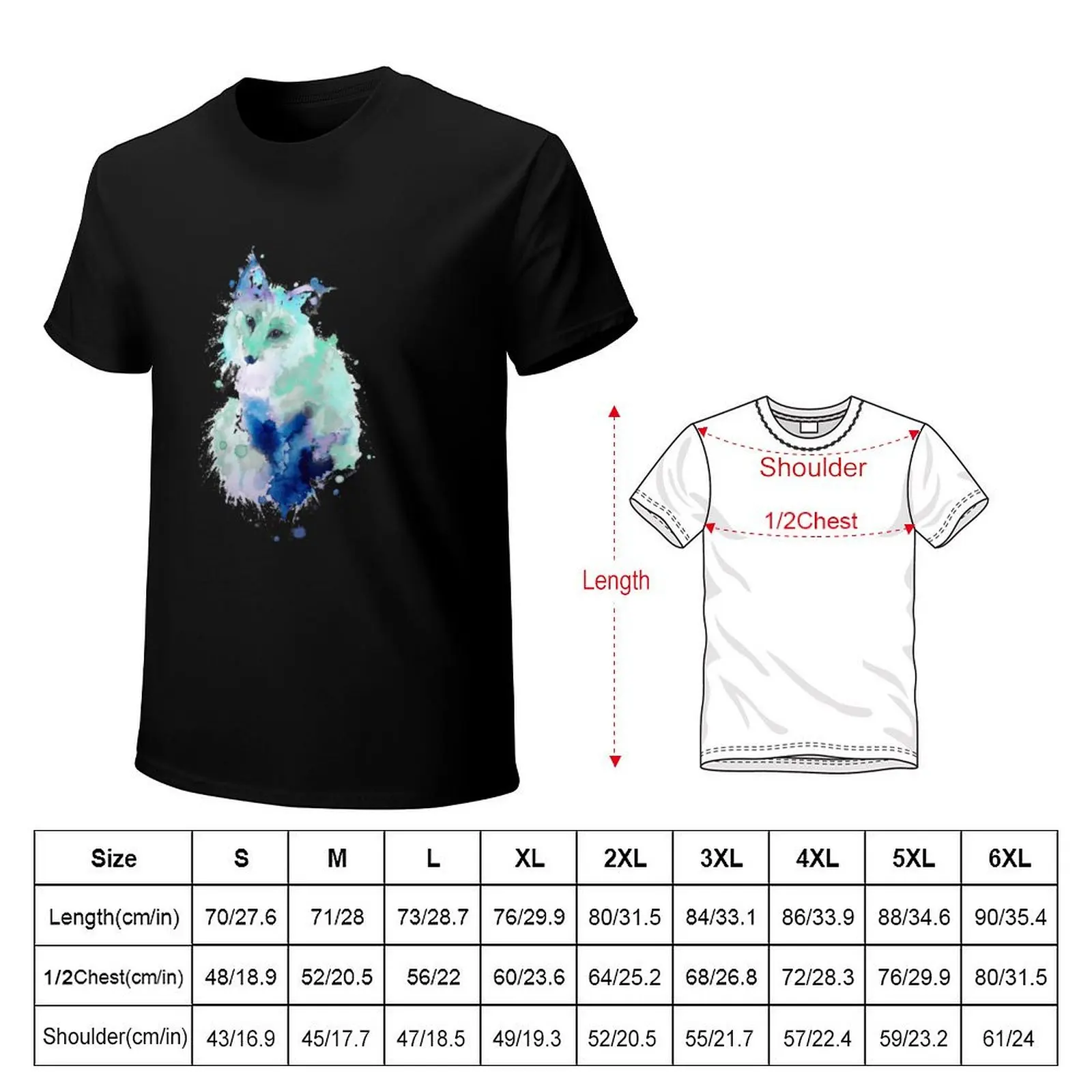 Фото Футболка Ice Blue Watercolour Fox из мягкого легкого хлопка №2