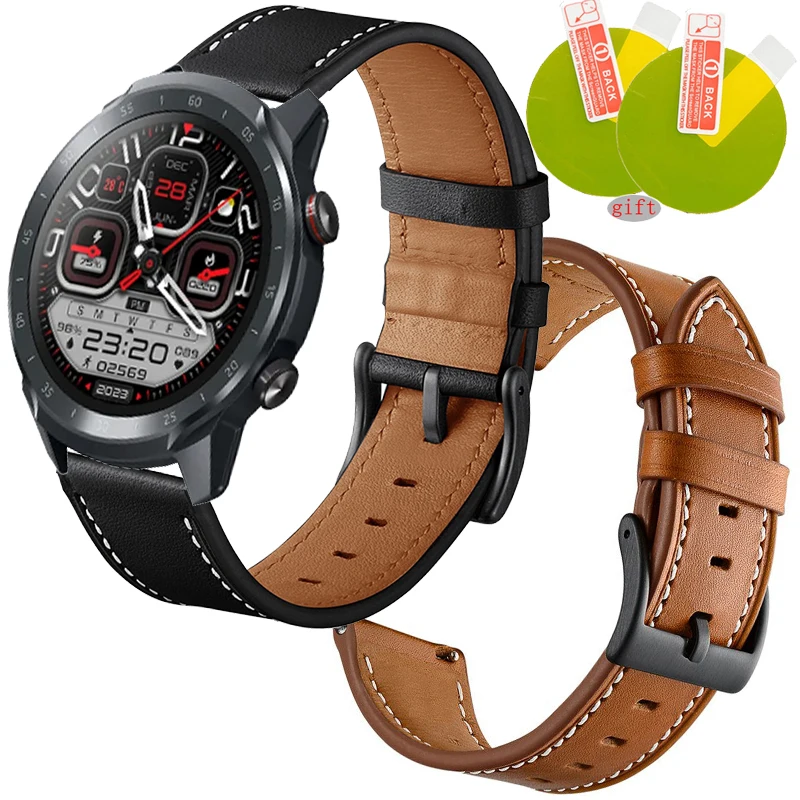 

Leather Watch band For Mibro A2 strap Wristband For Mibro A2 Smart Watch Screen Protector Film