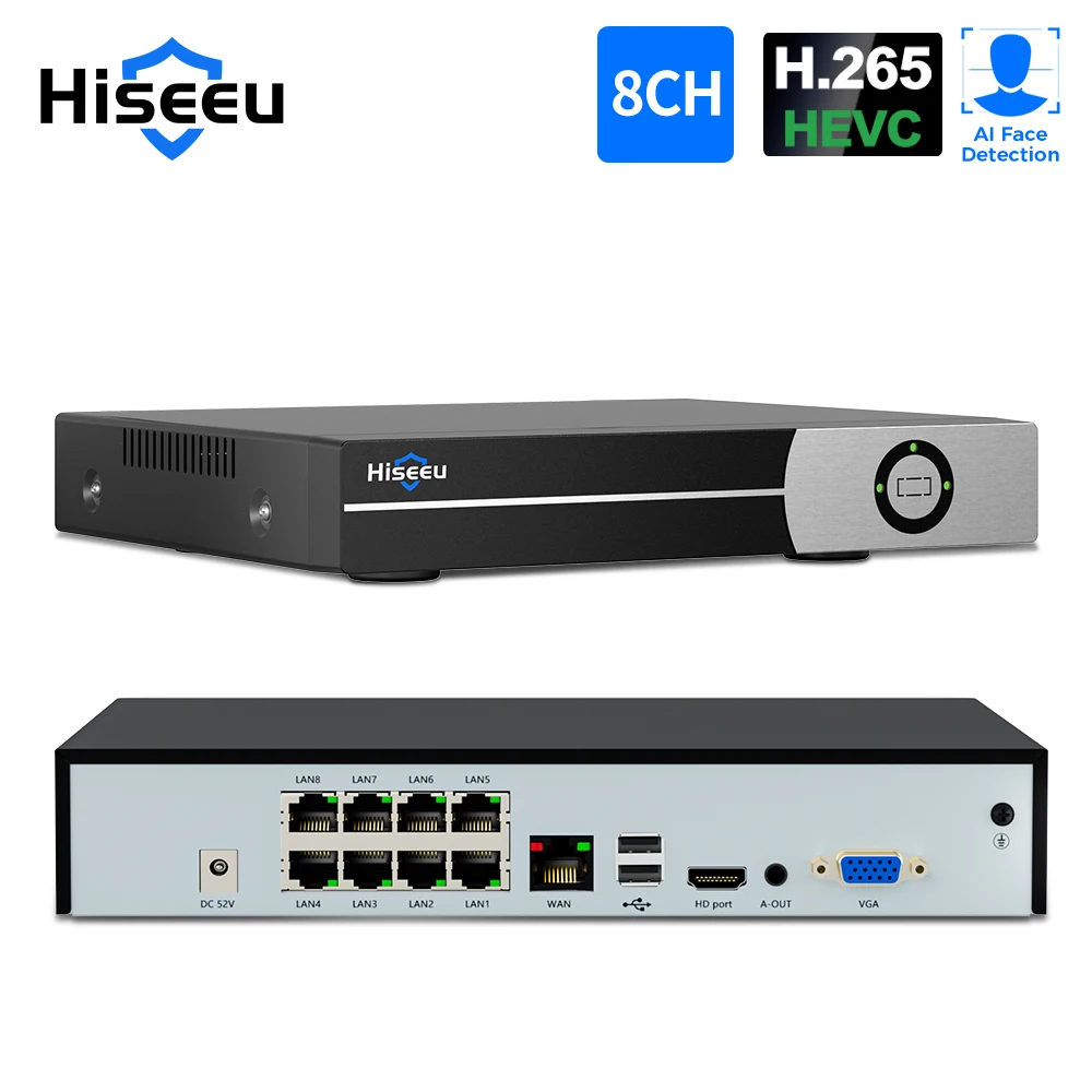 

Hiseeu P6NVR-P-8 8CH PoE NVR