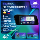 Автомагнитола TIEBRO 8G + 128G для Hyundai Elantra 7 2020 2021 2DIN Android 10,0 Автомобильная Мультимедийная система IPS экран навигация GPS стереосистемы 9 дюймов