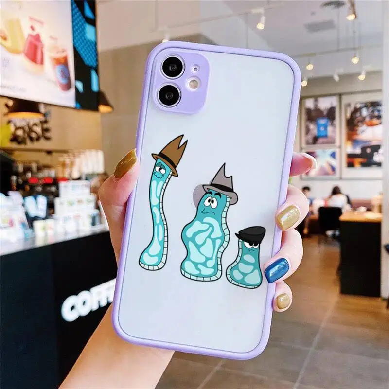 

Cute Powerpuff-Girls Phone Case For iphone 13 12 11 Pro Max Mini XS 8 7 Plus X SE 2020 XR Light purple Matte Transparent Cover