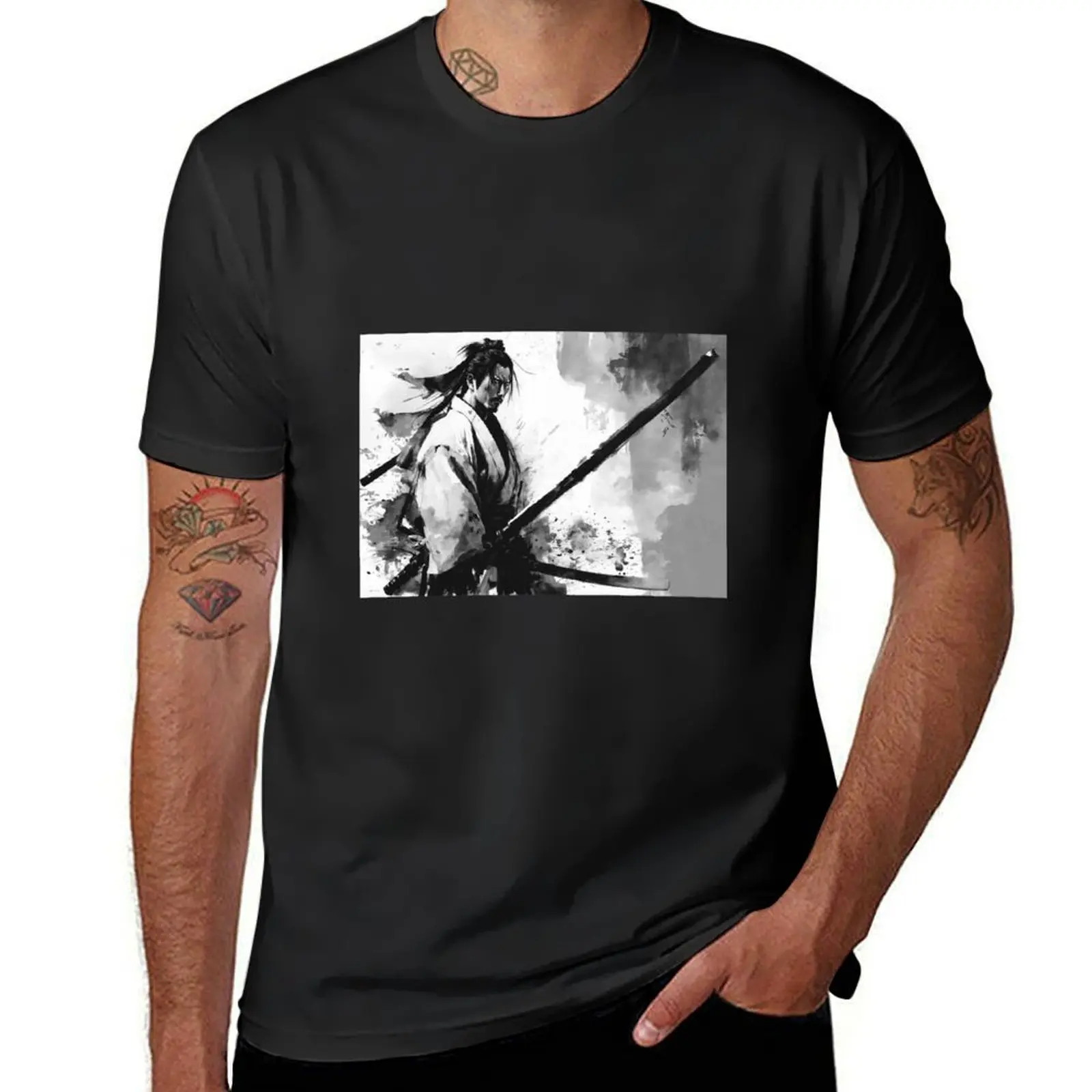 Футболка Musashi Miyamoto для мальчика эстетическая одежда Аниме Мужская