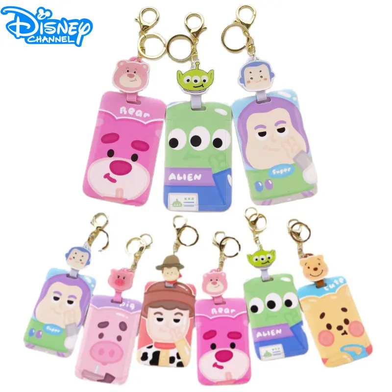 

Disney Credential Holder Kawaii Toy Story Retractable Badge Holder Buzz Lightyear Id Card Holder Woody Keychain School Bag Charm