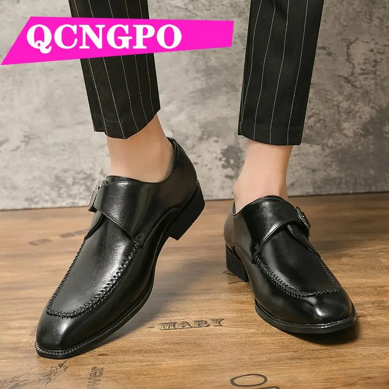 

Monk shoes formal shoes slip-on office shoes wedding shoes business water proof lace up shoes men's meeting shoes Cow Hide