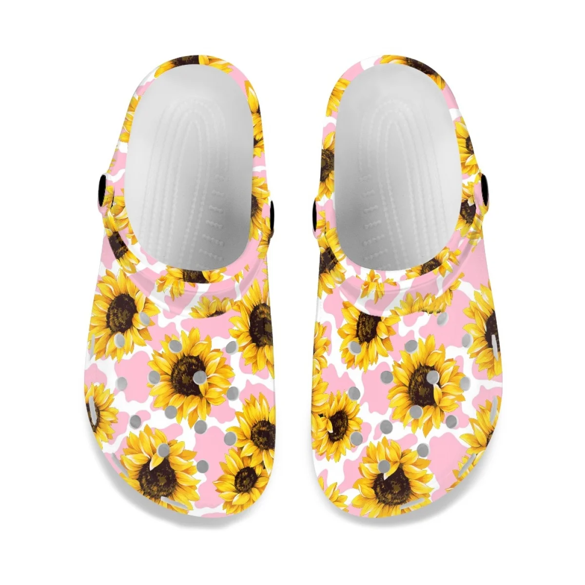 Sunflower Printed Lightweight Clogs Casual Beach Travel Comfortable Slippers New Unisex Non-Slip Flat Sandals Zapatos Mujer
