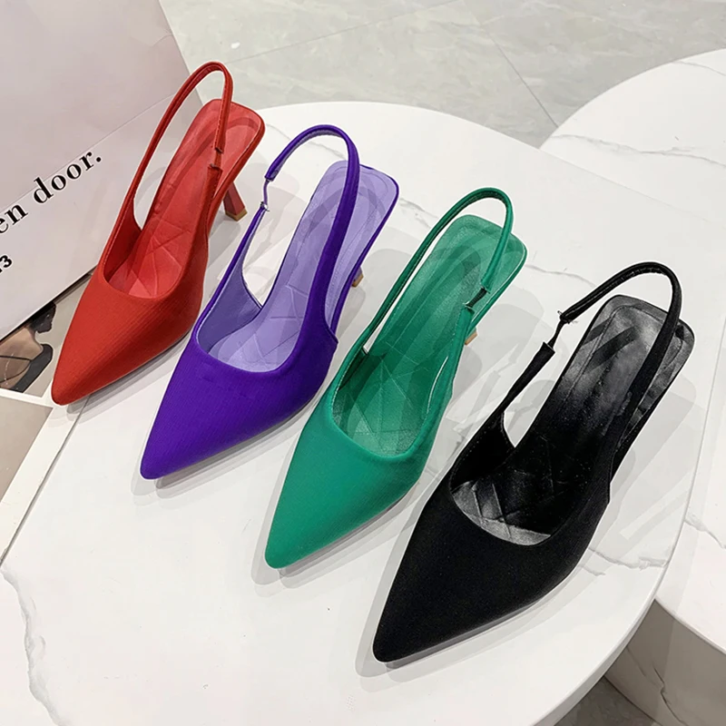 

High Heels Elegant Simple Red Wedding Shoes for Women Bride Pumps Pointed Daily Commuter Sandals Fashion Size 43 Designer Shoes