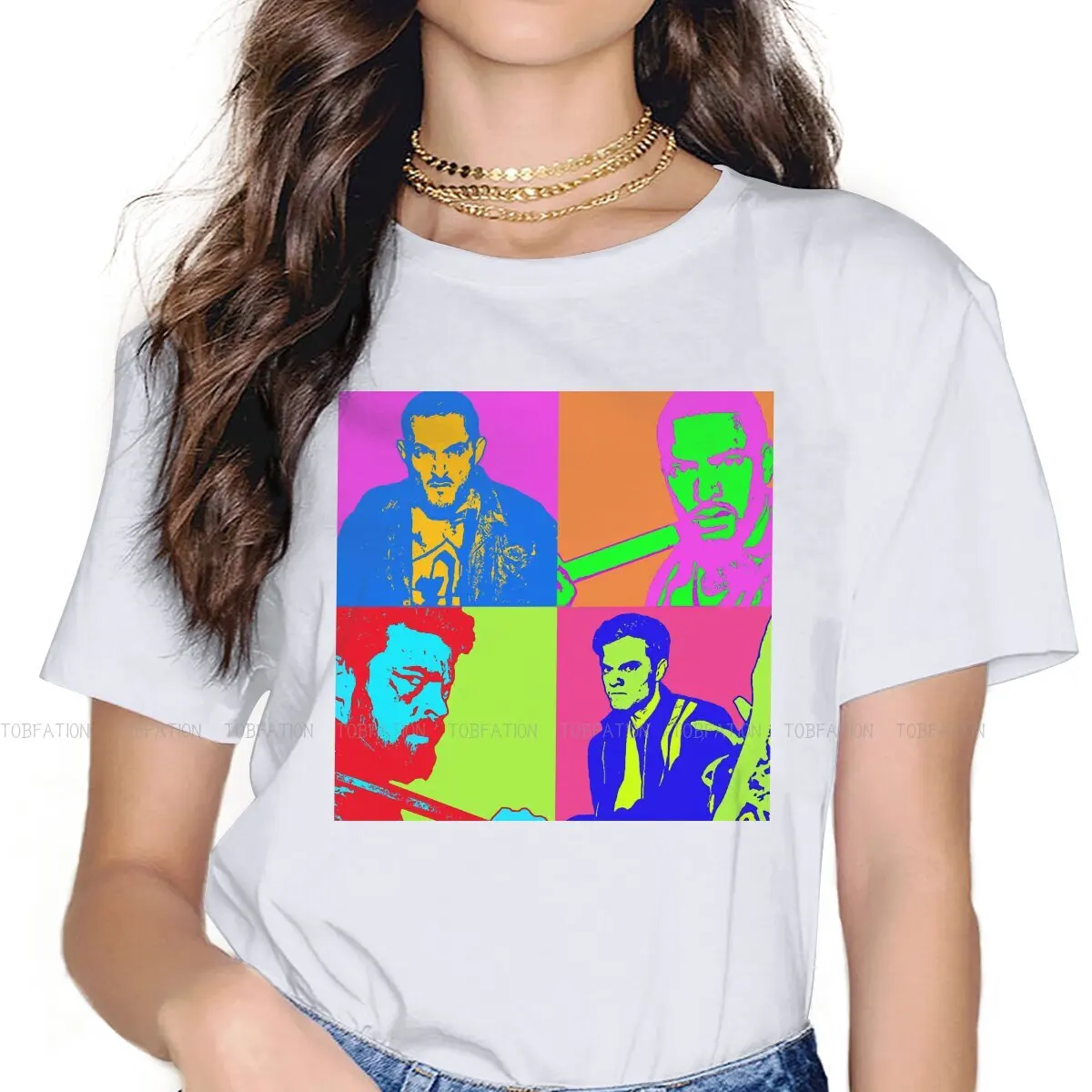 

Cool Pop Art O Neck TShirt The Boys Hugh Campbell Billy Butcher Fabric Classic T Shirt Woman's New Design Big Sale