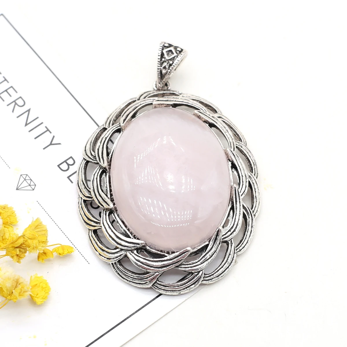

Fine Natural Stone Pendants Rose Quartz Opal Crystal for Jewelry Making Diy Women Trible Necklace Gifts