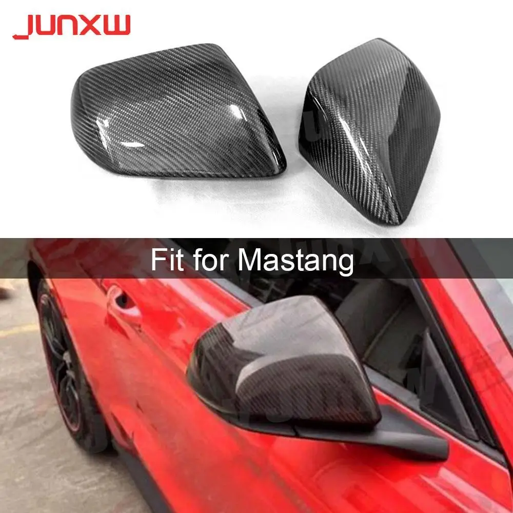 

For Ford Mustang US Model Carbon Fiber Rear View Side Mirror Cover Caps Trims 2014 2015 2016 2017+ Add on style
