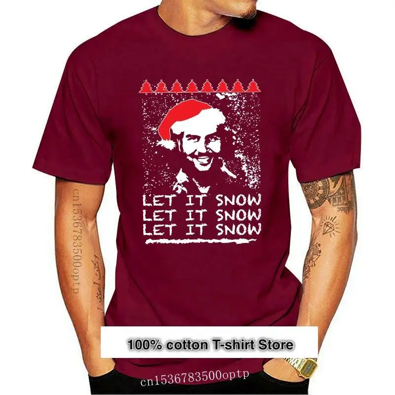 

Camiseta de moda de Pablo Escobar, Camisa de algodón de 100%, camisetas al por mayor, Navidad, Let It Snow, Ugly, 2021