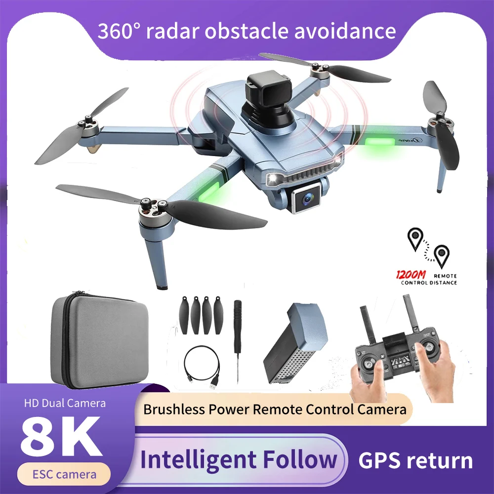 Mini S179 Pro Drone GPS Quadcopter With 8K Double Camera 4K Profesional HD Brushless Motor Airplane Optical Flow Positioning Toy