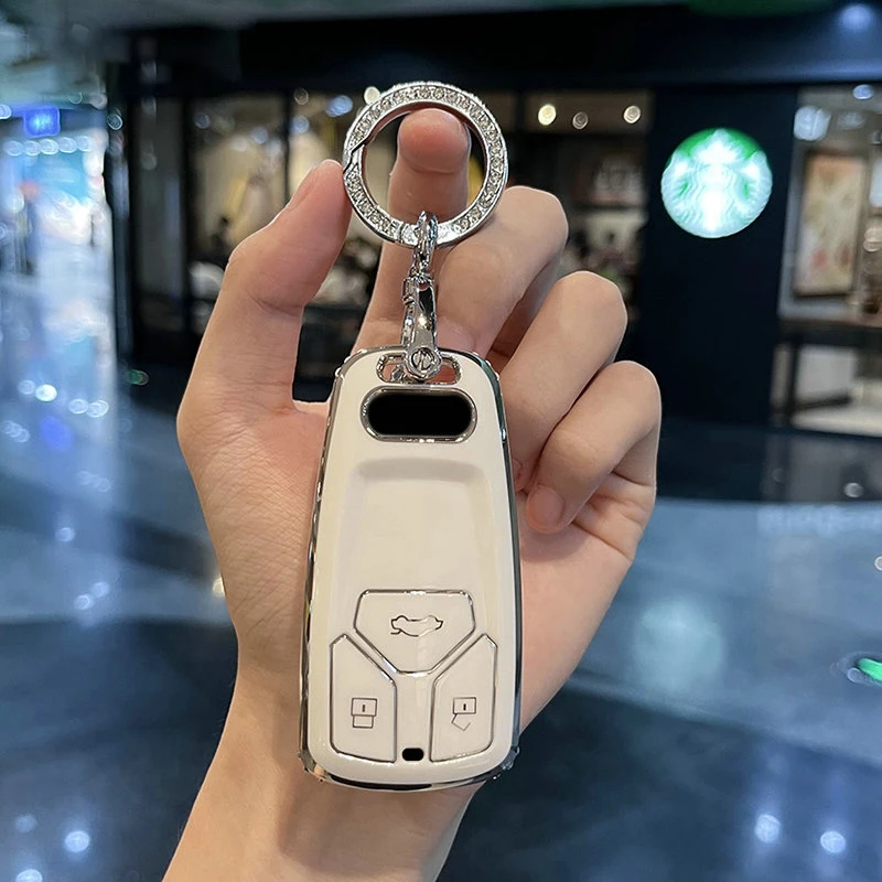 Чехол для автомобильного ключа из ТПУ Audi A4 B9 A5 A6 8S 8W Q5 Q7 4M S4 S5 S7 TT TTS TFSI RS Защищенный