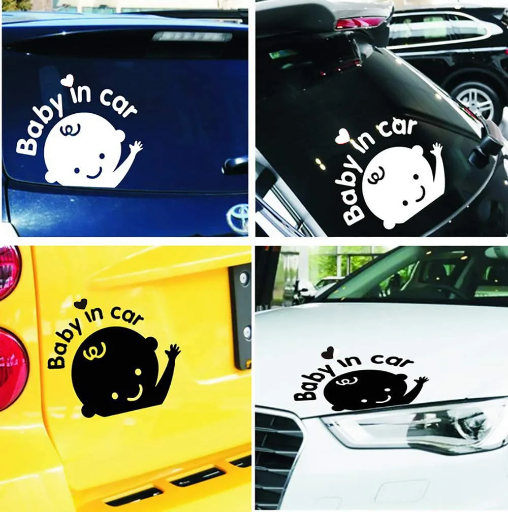 

Car Sticker Reflective Vinyl 3D Cartoon Modeling Baby In Car Warning Car Decal Rear Windshield Window Sticker Auto Accessories
