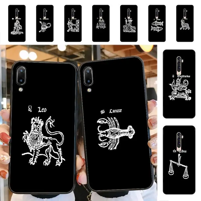 

YNDFCNB Twelve Constellations Phone Case for Vivo Y91C Y11 17 19 17 67 81 Oppo A9 2020 Realme c3