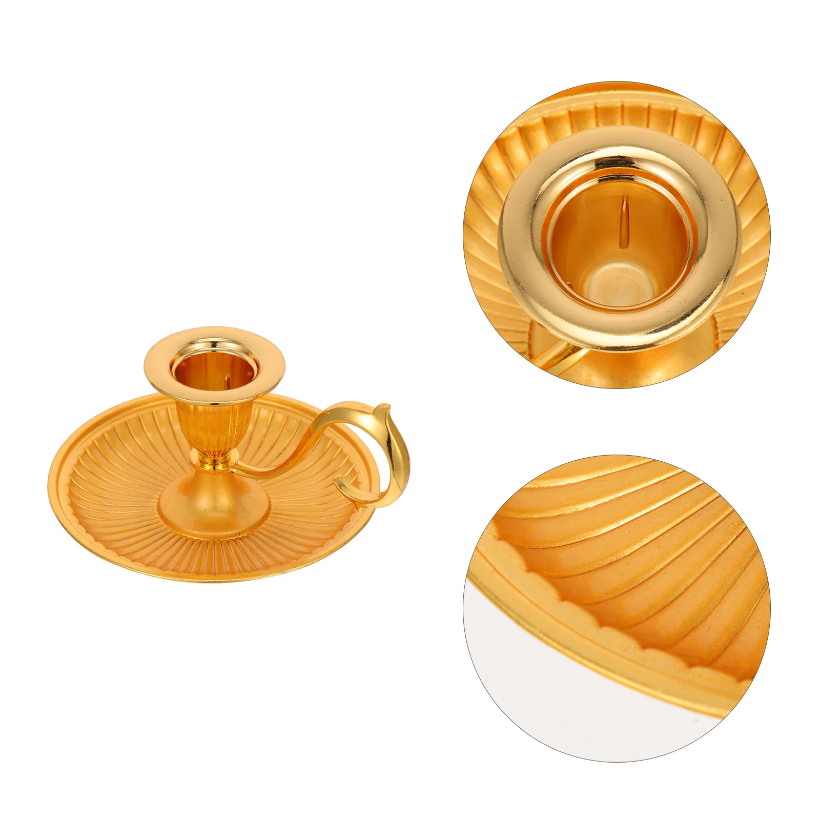 Decor Gold Cup Vintage Taper Candles Zinc Alloy Handheld Dinner Party Black Wedding