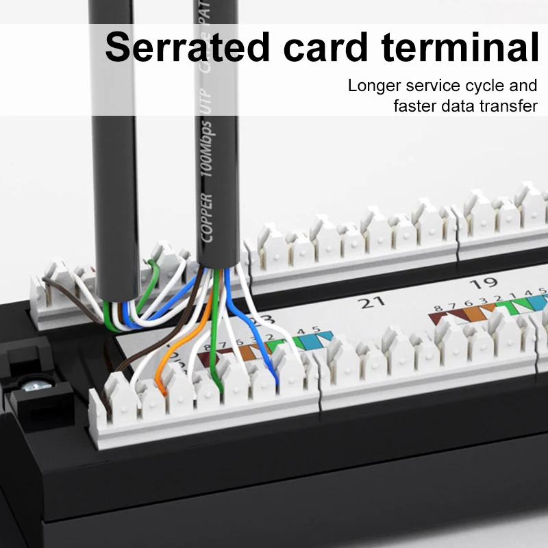 Стойка патч-панели 19-дюймовая стойка 24 порта CAT6 UTP KeyStone Модульная панель с рамкой