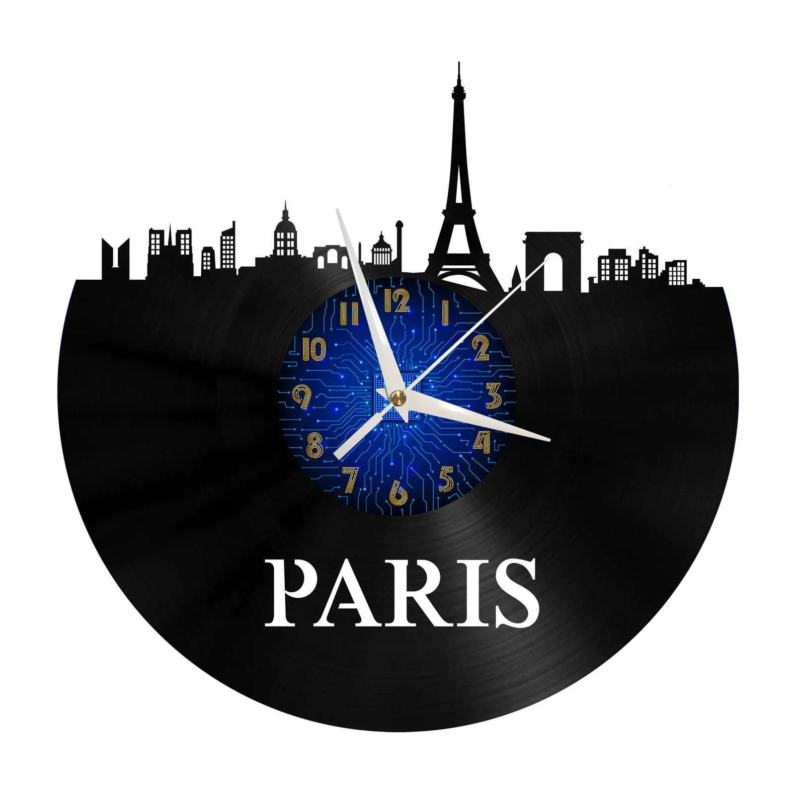 

Paris city view Vinyl Record Wall Clock for Kitchen Wall Decor Wall Art