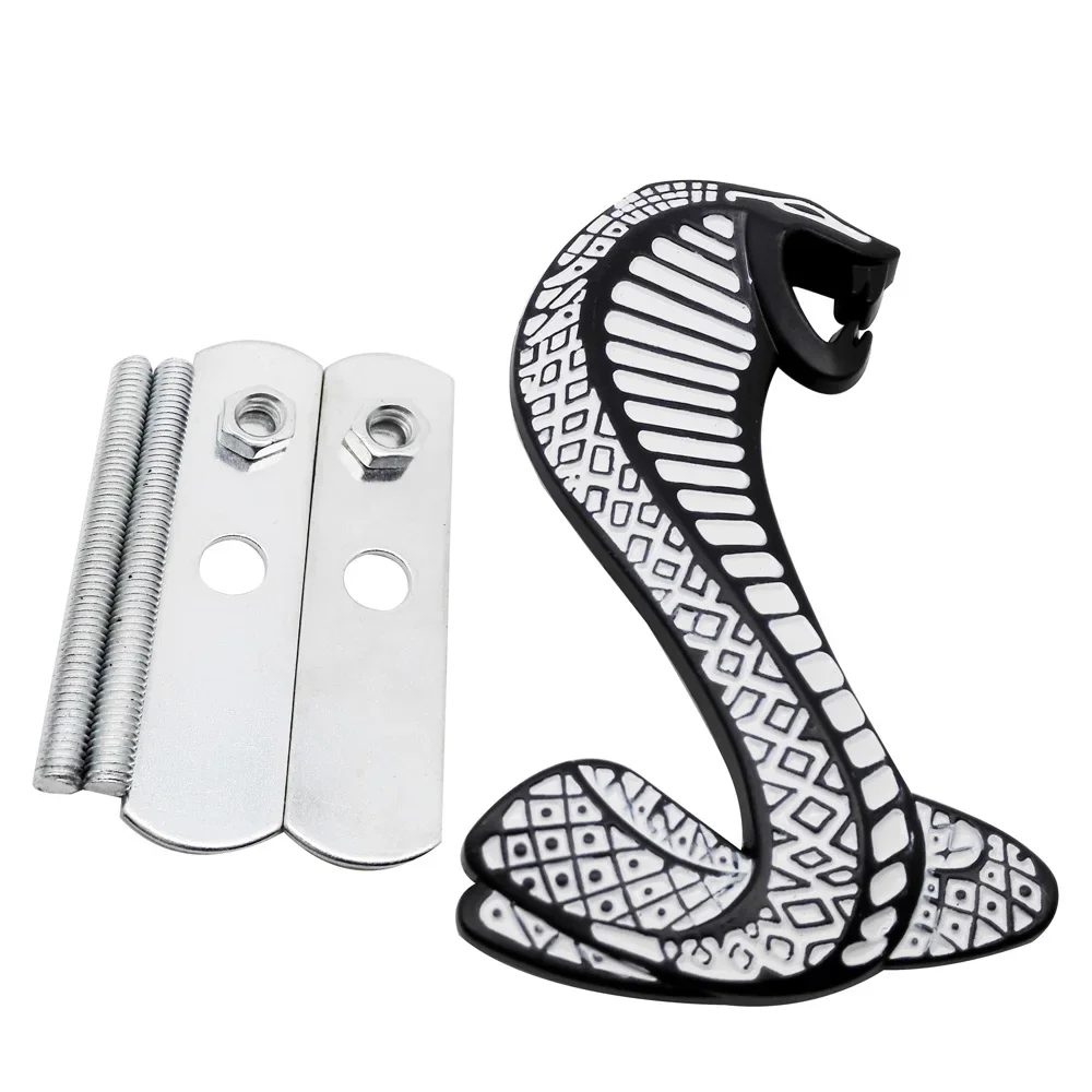 

3D значок-эмблема Кобра на переднюю решетку автомобиля, аксессуары для Mustang Shelby GT500 GT350 Focus Mondeo Kuga Fiesta Escort