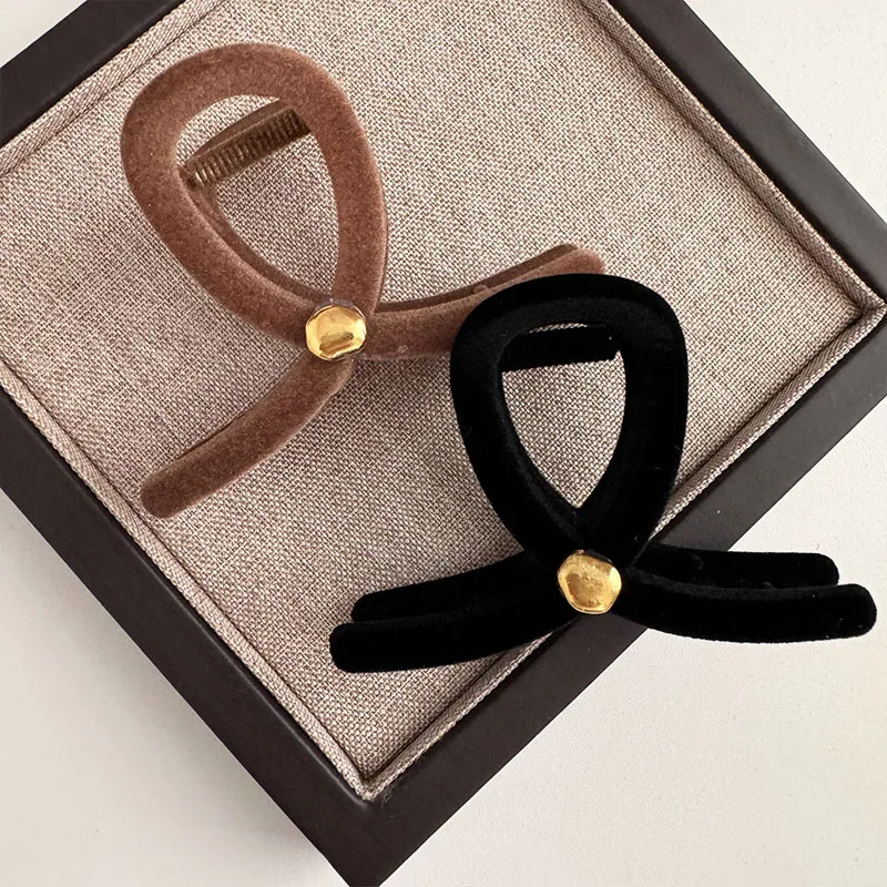 Новые флокирующие заколки для волос большого размера золотого цвета Женские