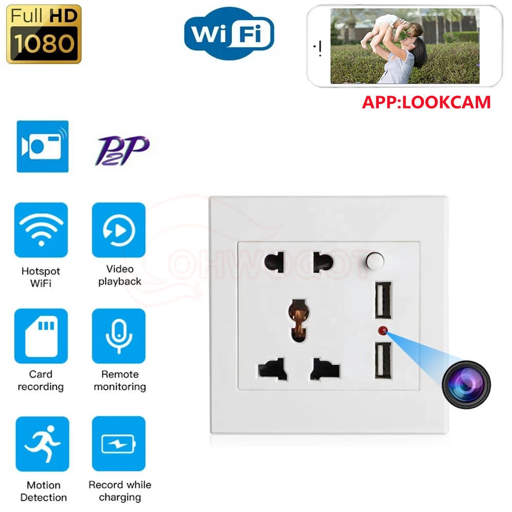 

Невидимая камера с Wi-Fi разъемом, USB-камера видеонаблюдения и просмотр с мобильного телефона, защита для умного дома, экшн-видеорегистратор
