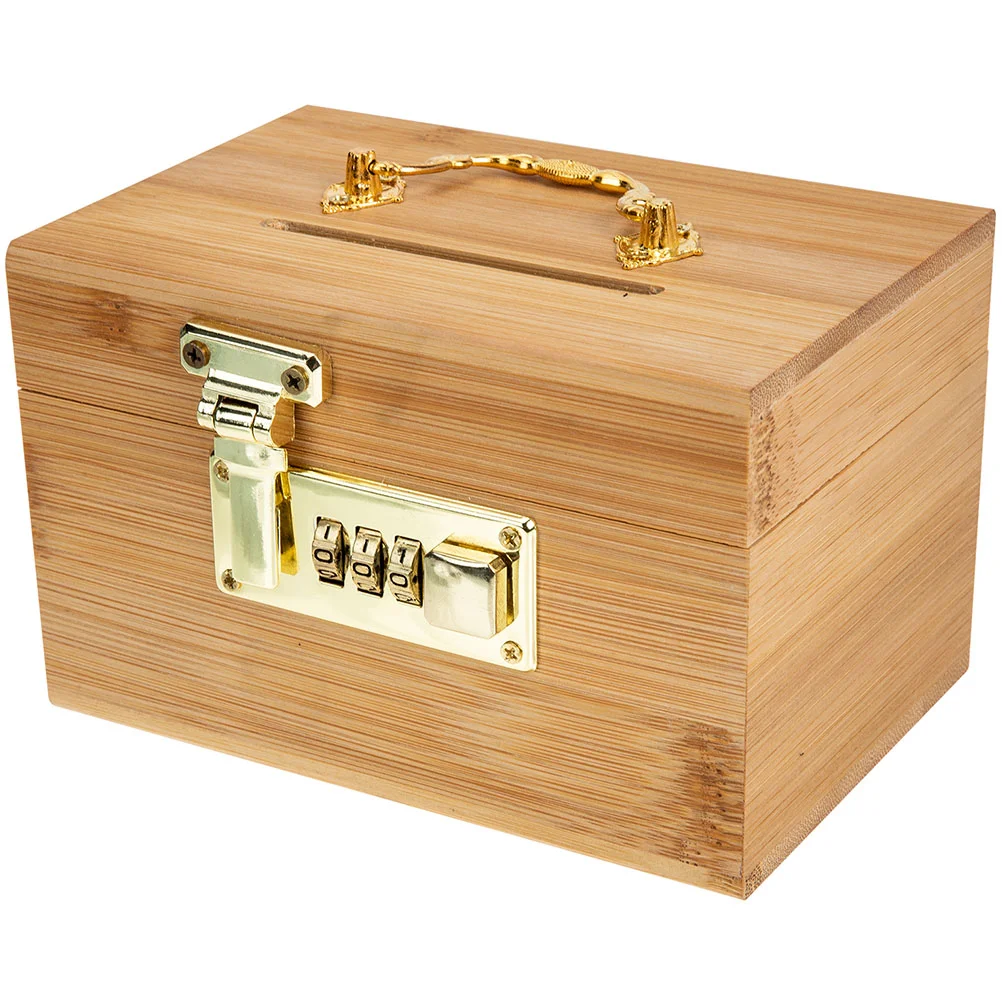 

Box Treasure Wooden Bank Wood Money Storage Vintage Case Jewelry Saving Kids Decorative Coin Piggy Keepsake Pirate Pot Trunk