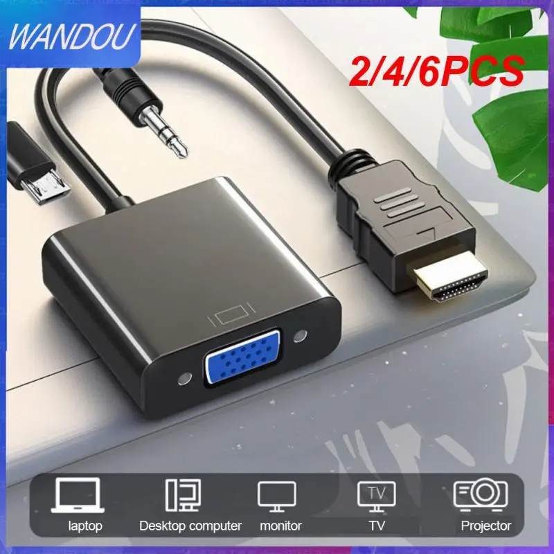 

2/4/6PCS For Tablet Laptop Pc Tv Converter Hd 1080p With Power Supply HDMI-compatible Adapter Portable With Audio